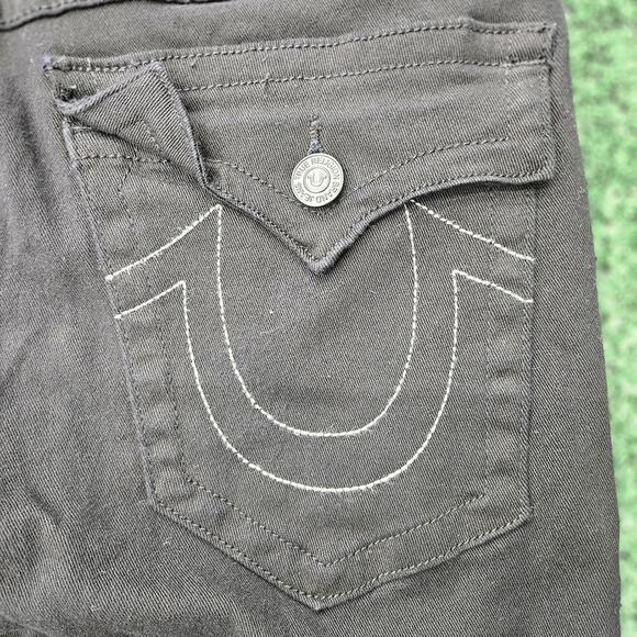 True Religion Jeans Flap Black Rocco Relaxed Skinny Denim Men’s Sz 32x30 - Picture 10 of 15